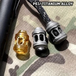 PEI Titanium Alloy Lantern Knife Beads Lanyard Pendants DIY Umbrella Rope Pendant EDC Woven Paracord Lanyard Knife Accessories