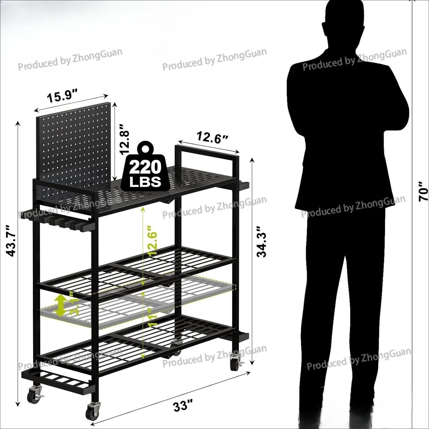 UpgradeRack Home Removable Cart Fishing Gear Sorting Storage Toolbox Fishing Box Fishing Chair Rod Rack