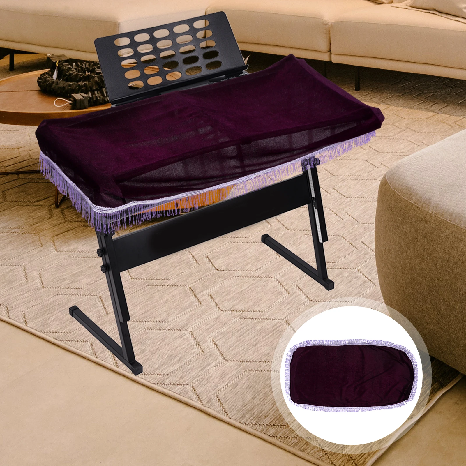 

61 Key Purple Electronic Piano Cover Dustproof Universal Fit Anti-Dust Keyboard Protector Lightweight Portable Piano Key Cover