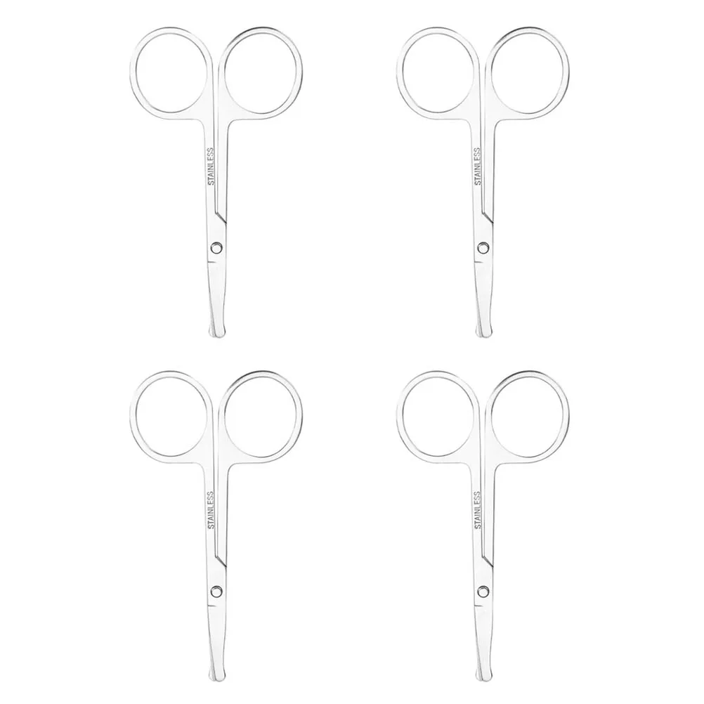 4 قطعة مقص عر الأنف الفولاذ المقاوم للصدأ حاد الحاجب أدوات التهيأ دقيقة الوجه الشعر المتقلب مقص حواجب
