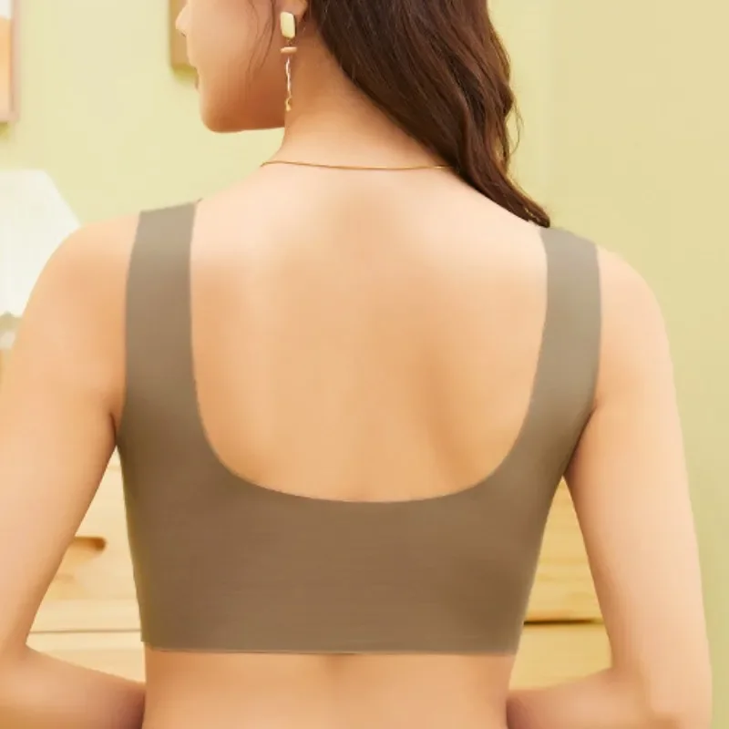 Bezešvé podprsenky pro ženy push-up podprsenka dámské spodní prádlo měkký výstřih do V crop top bez kostic podprsenka sportovní spodní prádlo push-up - náhled 2