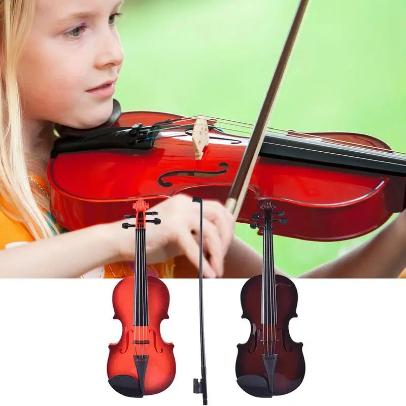 Simulação de violino eletrônico para crianças, instrumento musical com corda ajustável para iniciantes e estudantes