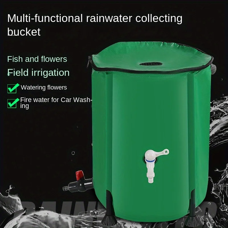 

Outdoor multifunctional rainwater collector, household large capacity folding tank, storage water bucket, portable