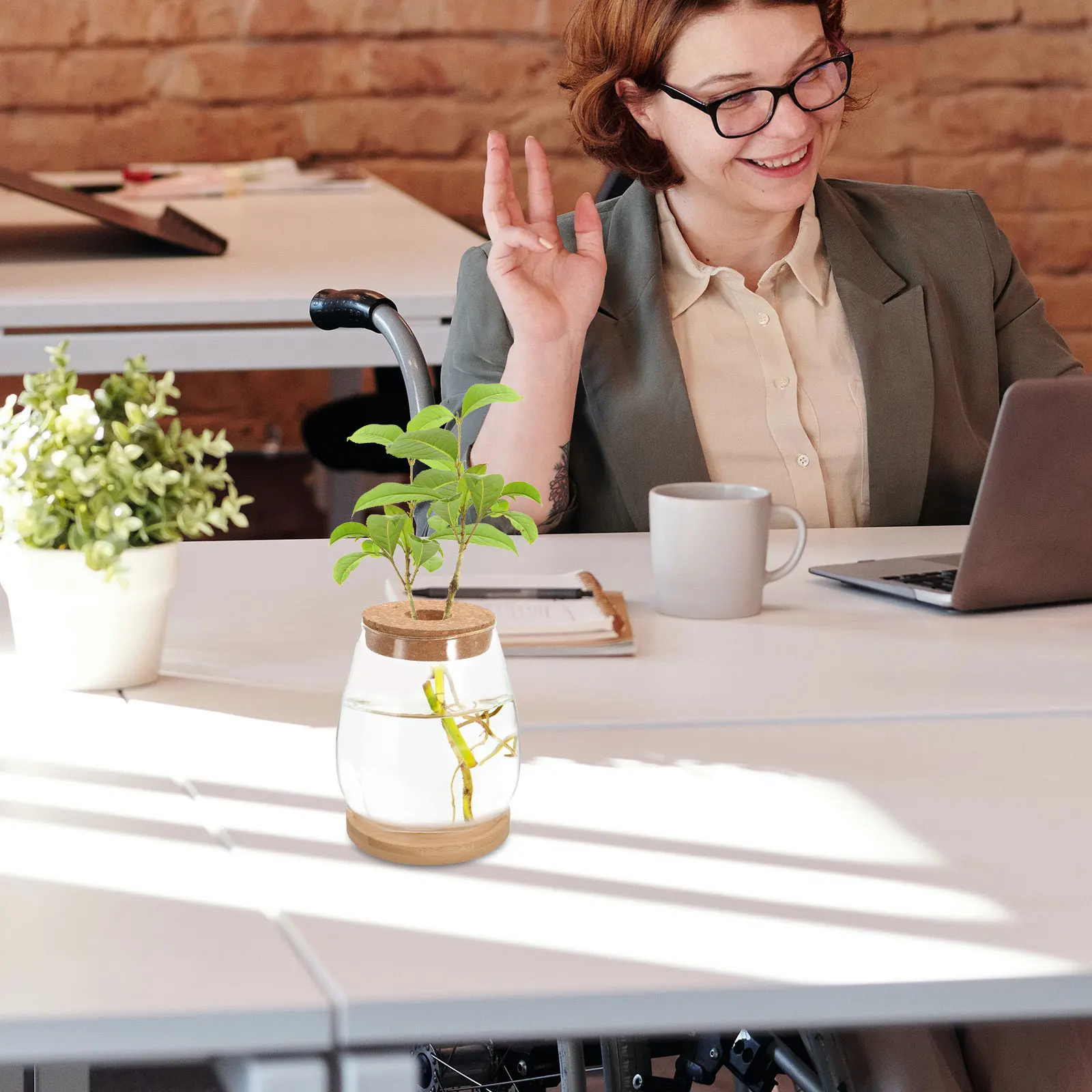 

1 Set Micro Landscape Ecological Bottle Green Plant Terrarium Glass Container Diy Moss Landscaping Table Adornment Decorative