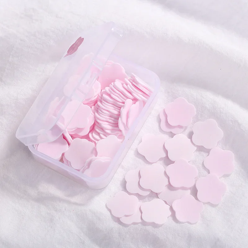 100pcs Flower Shape Soap Paper for Travel Soap Washing Hand Bath Cleaning Scented Slice Sheets Foaming Paper Soap Dishes 5 Color