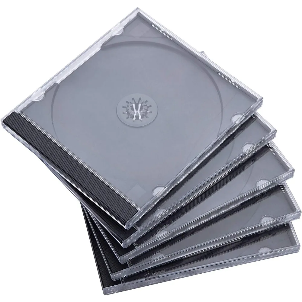 10.4 mm Standard Single Clear CD Jewel Case with Assembled Black Tray