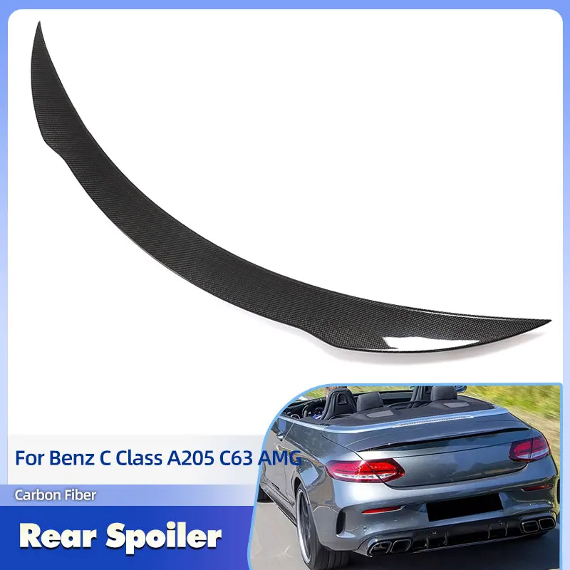 

Car Rear Trunk Spoiler Wings Full Carbon Fiber for Mercedes Benz C Class A205 C63 AMG Convertible 2015-2020 Rear Spoiler FRP