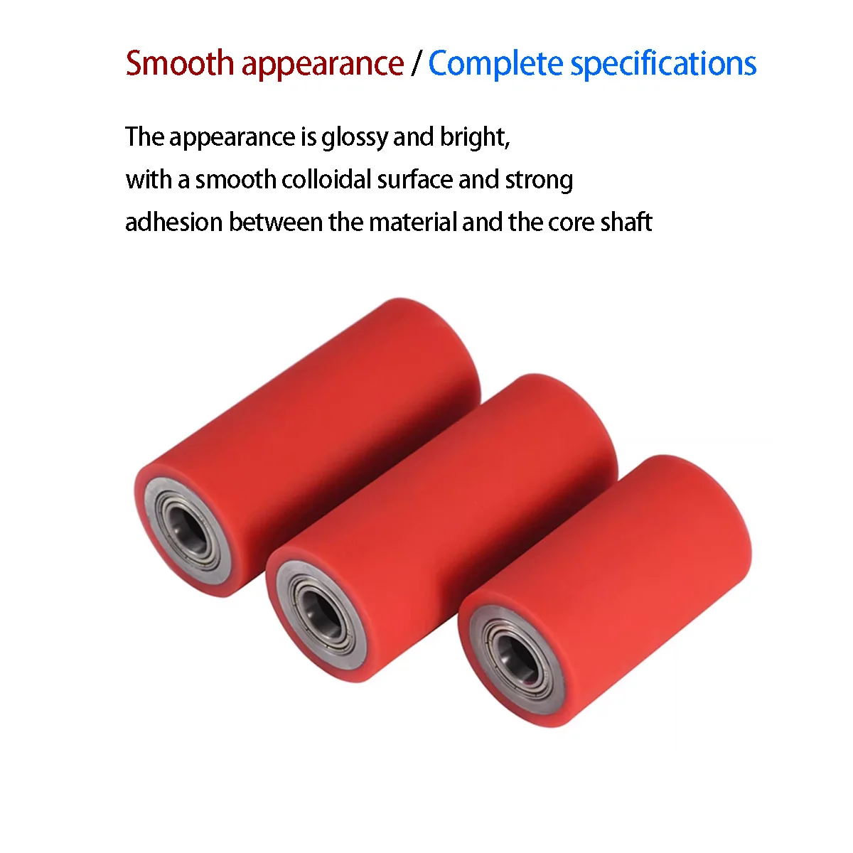 

50A Wear-Resistant PU Rubber/Silicone Rollers 12-20mm ID - Unpowered Double Bearing Polyurethane Coated Idler Wheels