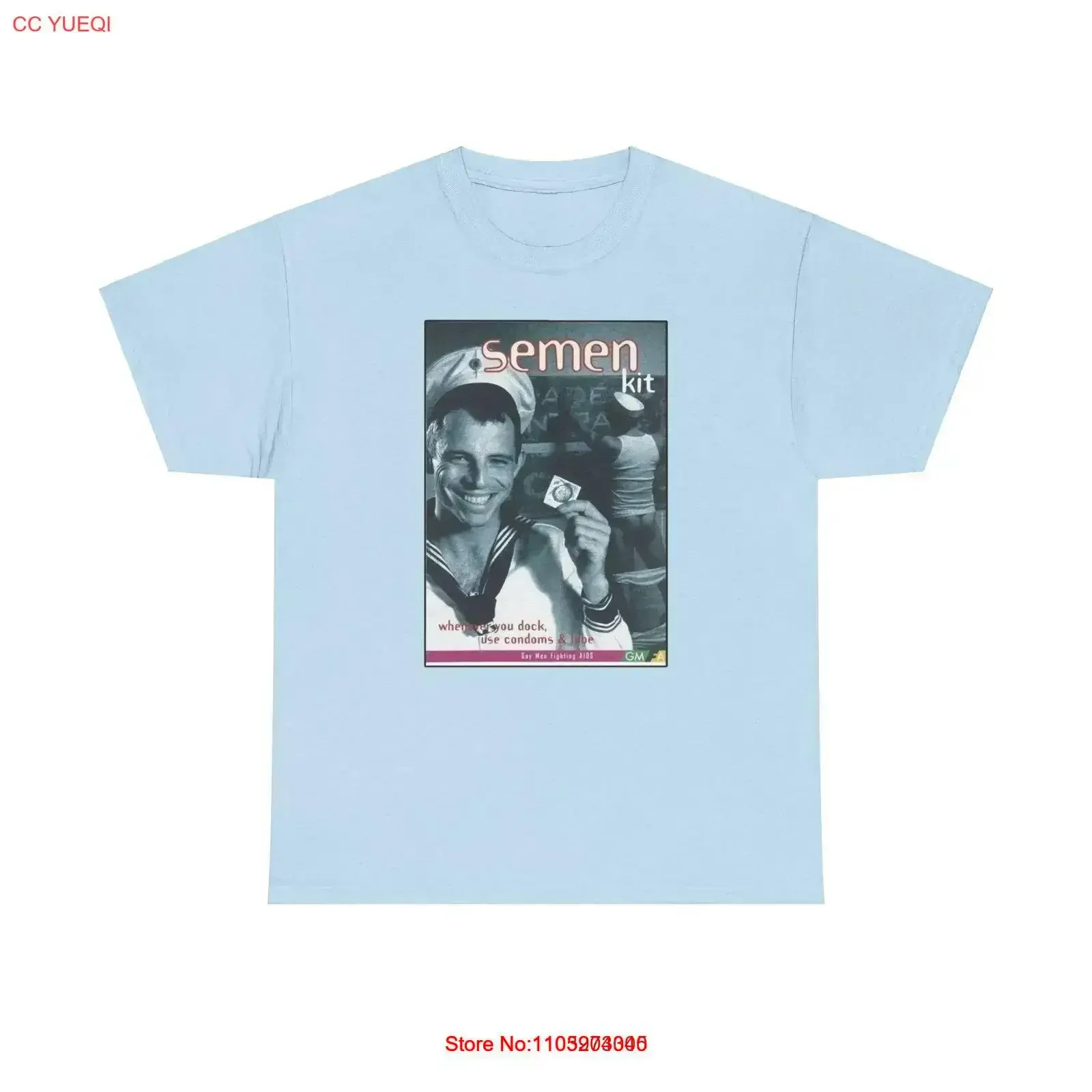 

1994 Vintage Advertisement Semen Kit Gay Men Fighting AIDS London LGBTQ T Shirt vintage Washed Versatile homme Soft