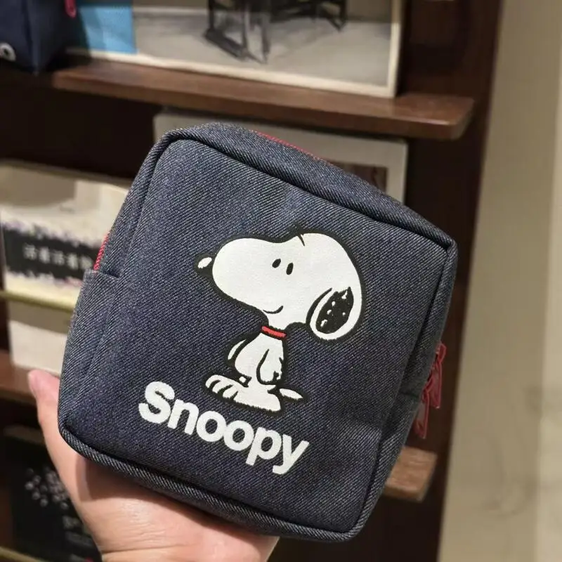 New Snoopy Makeup Bag Kawaii Portable Handheld Storage Bag Small Square Bag Ins Korean Cartoon Anime Friends Birthday Gift