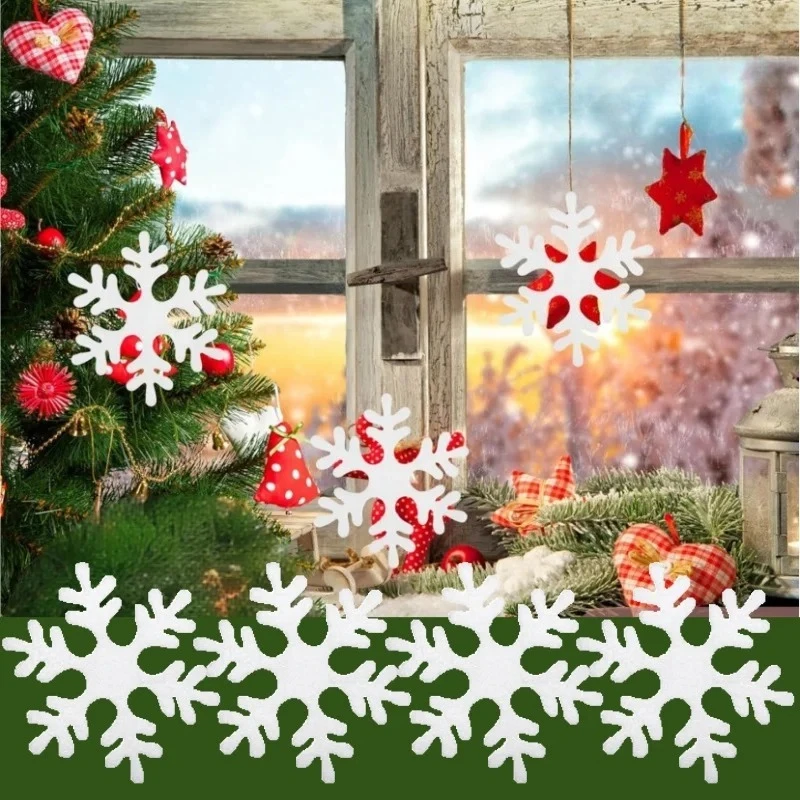 6-48PCS Foam Snowflake Ornaments Christmas Tree Hanging Decor Garland for Holiday Party New Year Scene Decoration