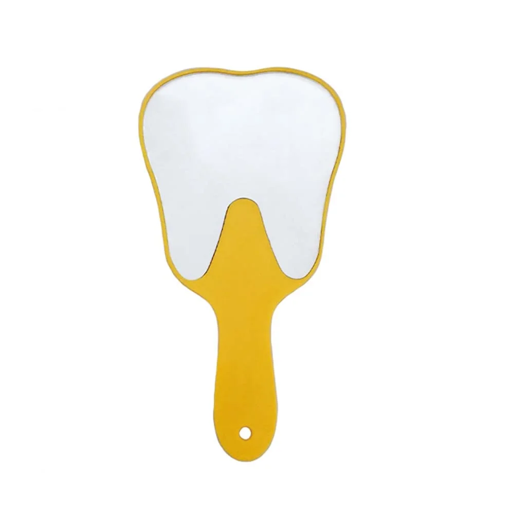 PVC Unzerbrechlicher Handspiegel mit Griff Zahnform Spiegel Dental Mund Prüfung Make-up Spiegel Zahnmedizin Zubehör Geschenk