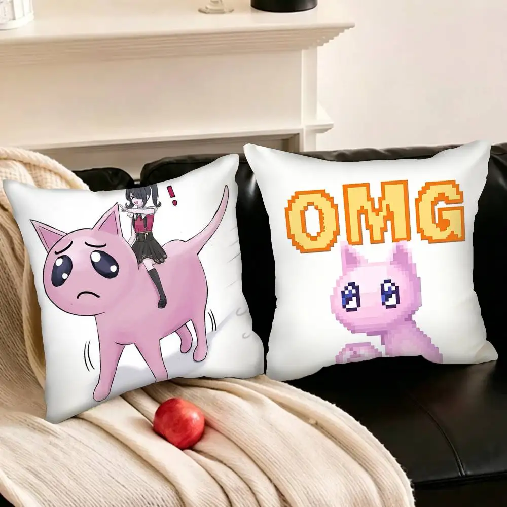 P-chan Cat Game Needy Streamer  Pillowcase living room sofa cushion cover bedroom room bed pillow cover home decoration