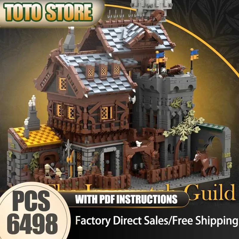 

Moc Building Blocks Medieval Modular Series 1- Iron Watch Guild Model Technology Brick Assembly Construction Toy Holiday Gifts