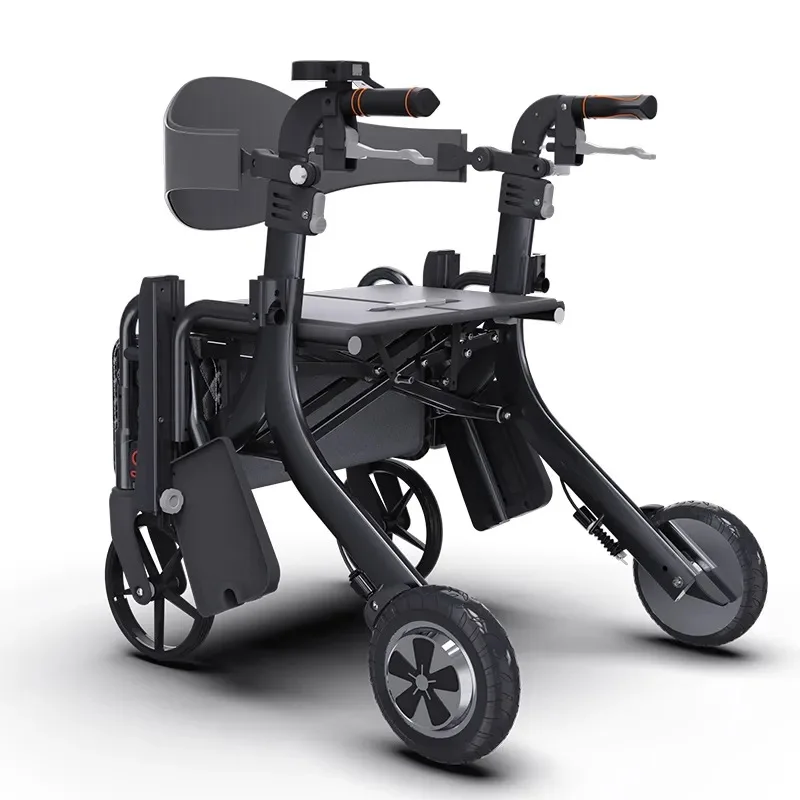 5‑in‑1 Adjustable Direction Foldable Electric Mobility Device, Walker Wheelchair Combo for Disabled People