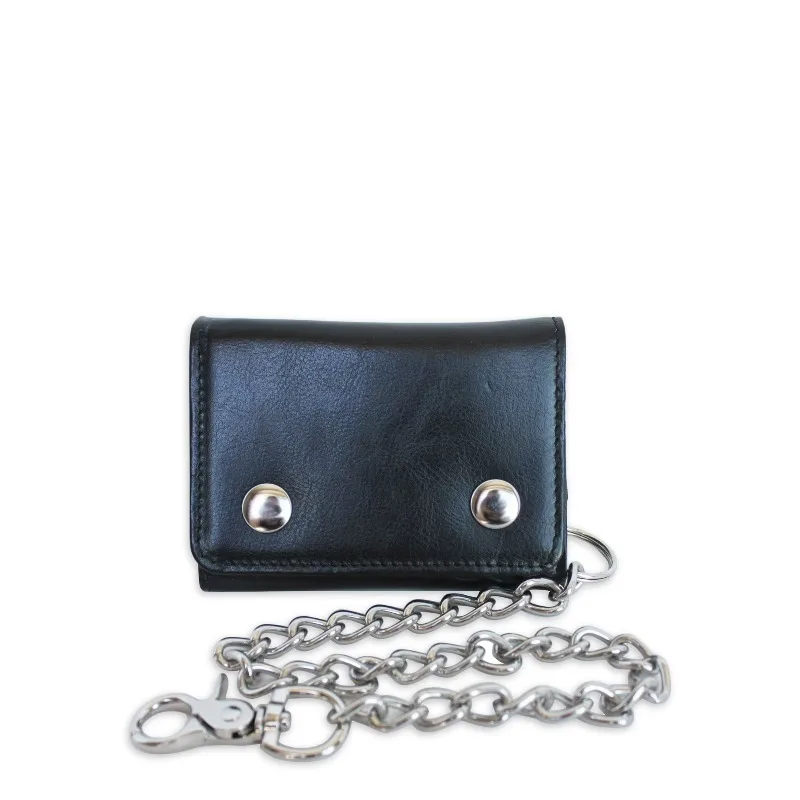 

Men's Two Snap Chain Wallet Black