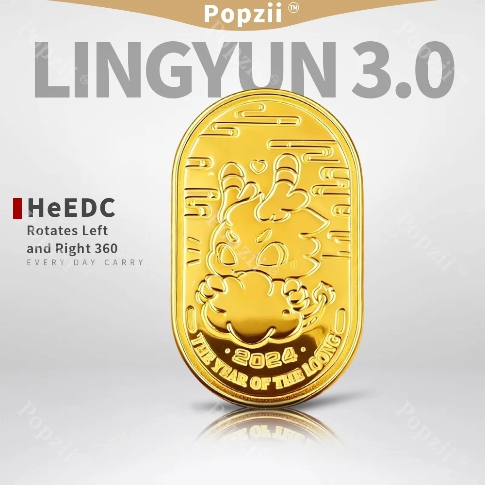 HEedc LINGYUN 3.0 Stainless Steel Push Slider Rotates Left and Right 360° Fidgeting toy Multiple Ways to Play Decompression Toy
