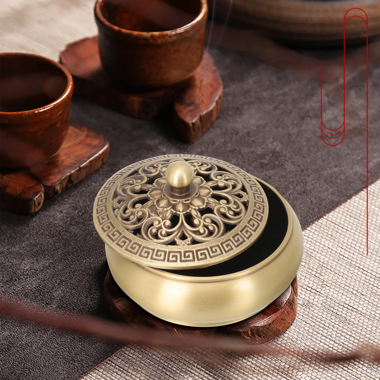

Brass Incense Burner Premium Craftsmanship Home Decor Censer Ornament Design Aroma Therapy Holder Unique Gift Living