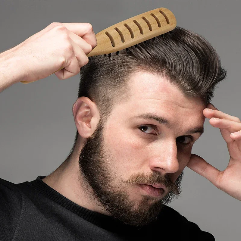 1 шт., Мужская Антистатическая расческа для волос, с щетиной