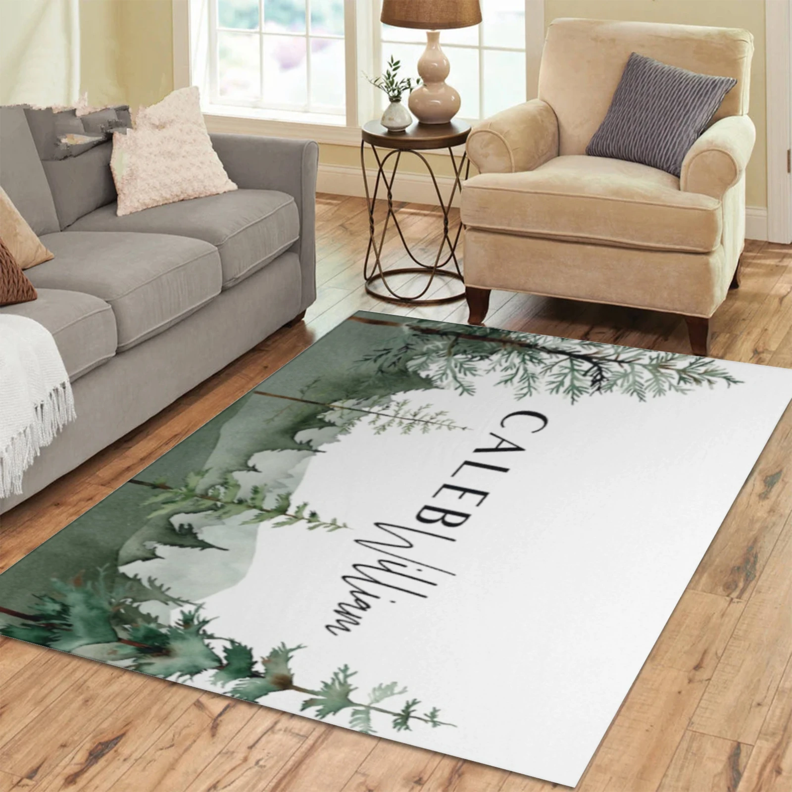 

Custom Forest Rug Play Mat With Name Nordic Style Nature Bedroom Decor Baby Boys Girls Gift Personalized Kids Carpet Home Decor