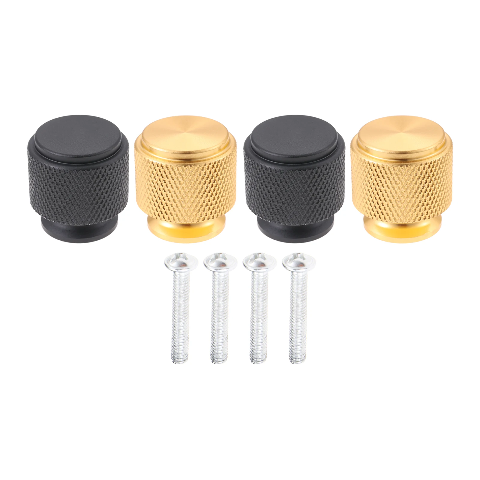 10pcs Zinc Alloy Furniture Round Knob w/screw Side Knurling Embossing Pattern Anti-slip Decor Kitchen Cabinet Bath Drawers