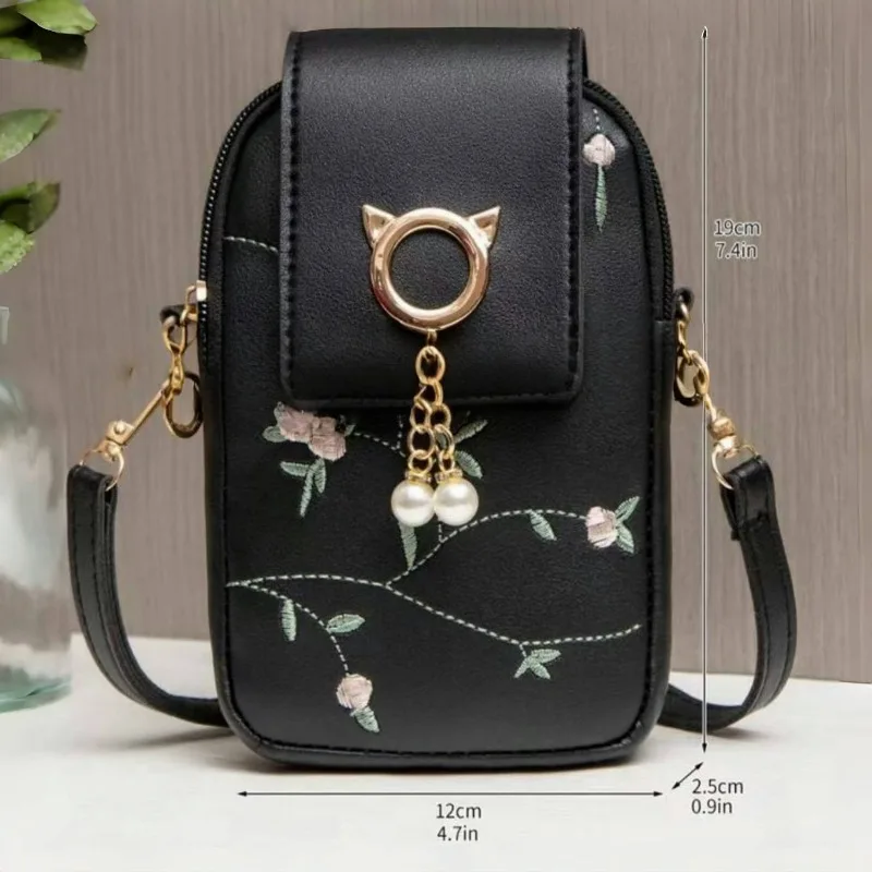 Neue einfarbige, exquisite Schultertasche für Damen, einfache vertikale Retro-Umhängetasche, modische Damentasche für Reisen – Detail 3