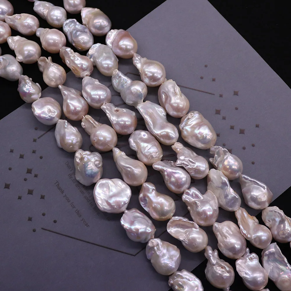 Natural Large Baroque Pearl Beads Irregular Freshwater Pearl Loose Bead 1strand DIY Unique Necklace Jewelry Gift 15x17-15x25mm