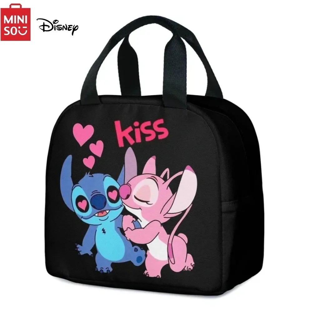 MINISO Stitch torba na drugie śniadanie dla dzieci szkoła podstawowa pudełko na drugie śniadanie torba najlepszy prezent dla dzieci Cartoon Mochila