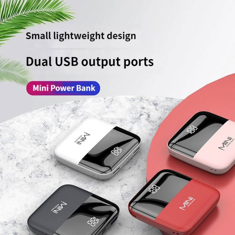 

Mini Power Bank 10000mAh Digital Display Power Cell Phone External Battery Portable Charger Auxiliary Battery Small Powerbank