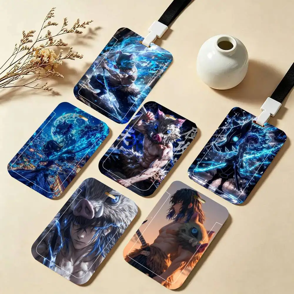 

Hashibira Inosuke Anime ID Card Holder Neck Strap Pendant Door Badge Holder Lanyards Keychain Work Credential