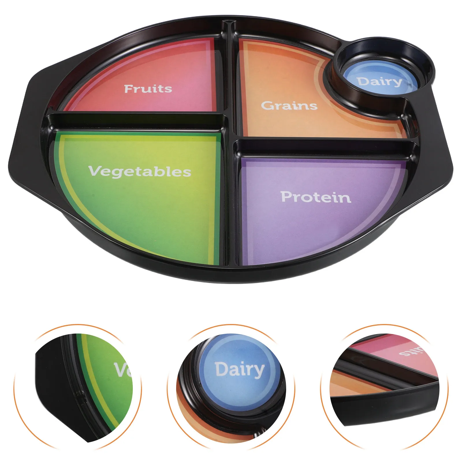 

Balance Plate For Adults: 4-Section Divided Meal Plate Healthy Eating Portion Control Nutrition Layout Sturdy Sectioned