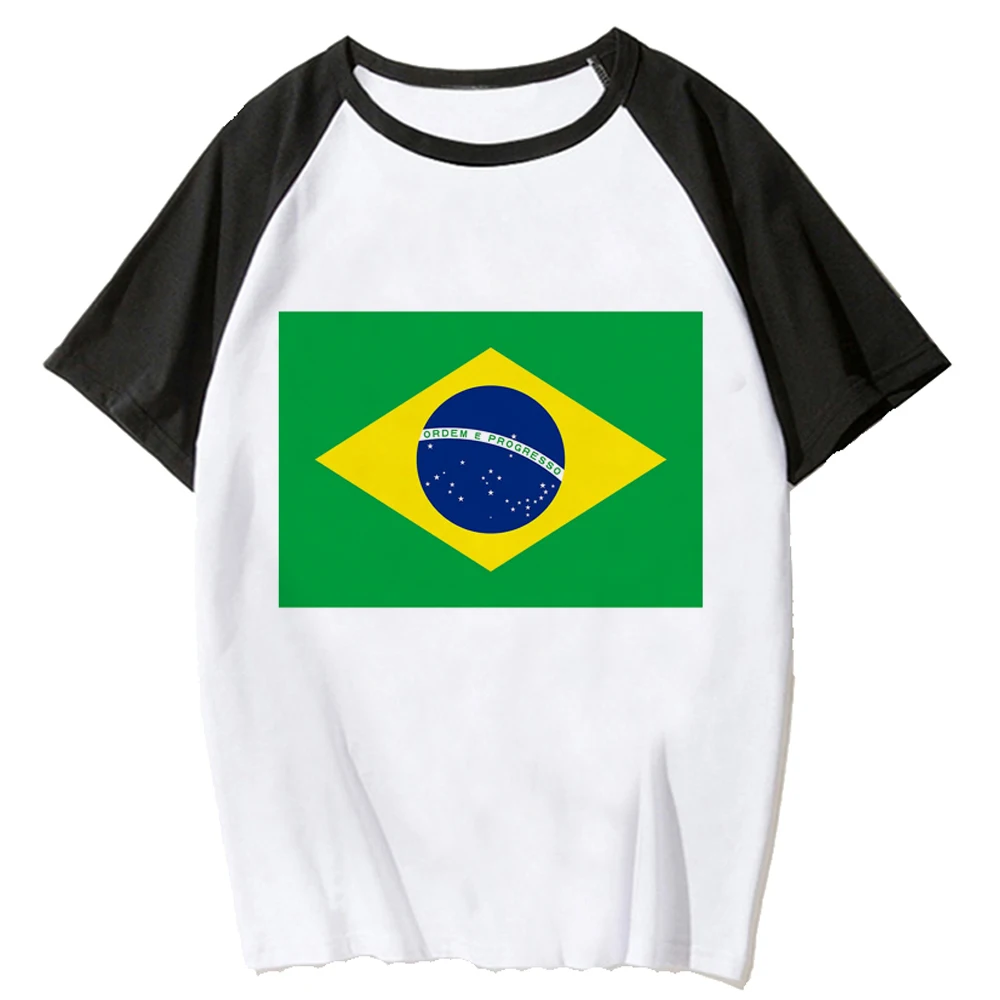 Brazil Flag tshirt women comic top girl harajuku clothing