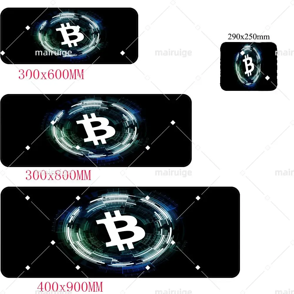 لوحة ماوس بتصميم Bitcoin الإبداعية، لوحة ماوس كبيرة لطاولة ألعاب المكتب، حصيرة مطاطية مضادة للانزلاق للوحة مفاتيح الألعاب، وسادات مكتب طويلة #6