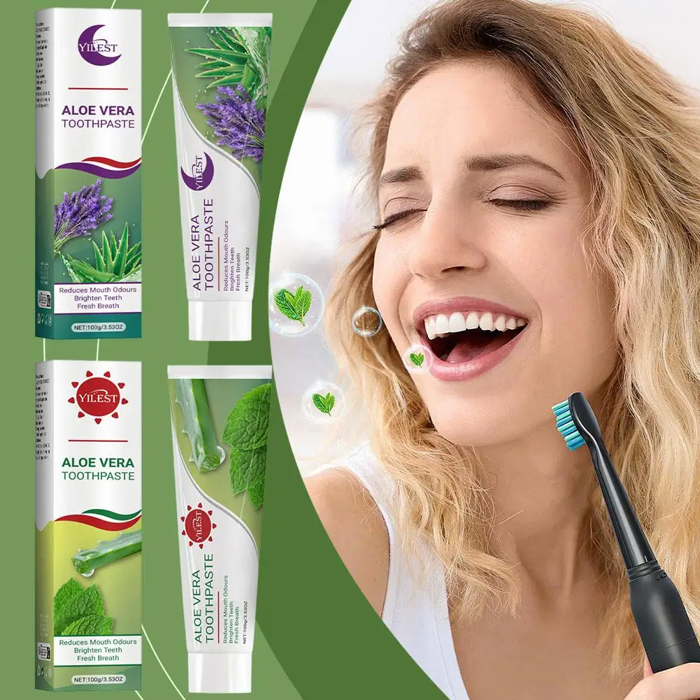 Whitening Toothpaste Aloe Vera & Lavender Refreshing Hygiene Care Mouth Dental Clean Products Breath,Stain-removing,Oral O4R5