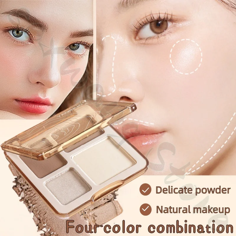 

Three-dimensional concealer concise disk highlights integrated uniform coloring matte shadow highlight brightening disk