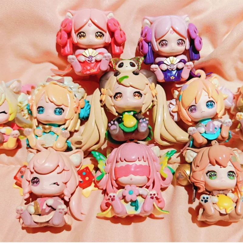 Moni Cute Cat Kitten Office Series Blind Box Table Display Ein Überraschungsspielzeug Geschenk für das Geburtstagsgeschenk des Mädchens Spielzeug Kinder