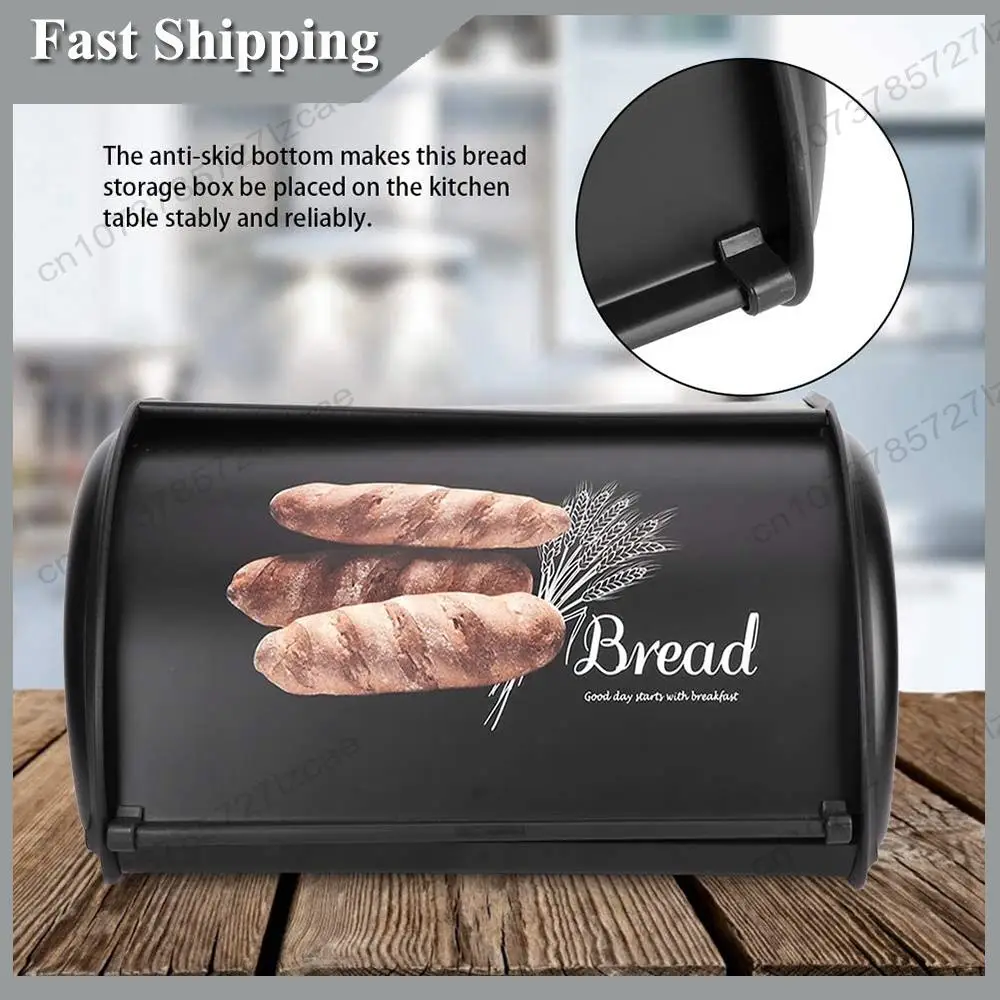 

-A99Z Bread Box,Large Capacity Metal Bread Box,Holder Bin Container Kitchen Storage Organizer,Storage Organizer 3.1-4L