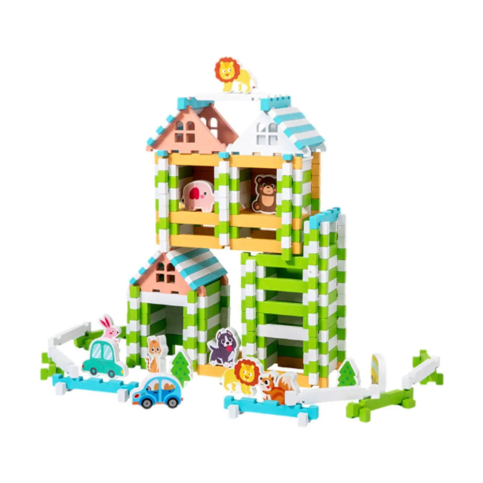 Wooden Building Blocks Set Handicraft DIY for Children Kids Boys Girls