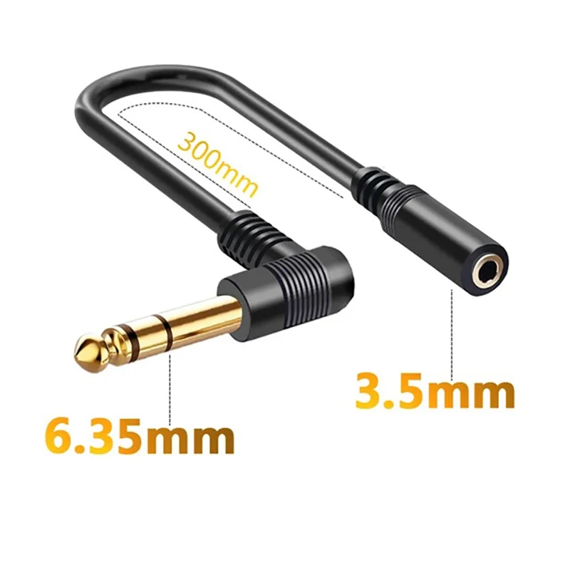 Mono 6.35 To 3.5 Jack Adapter Stereo 1/8 3.5mm To 1/4 6.35mm AUX Audio Cable for PC Phone MP3 TV Guitar Amplifier Speaker Mixer