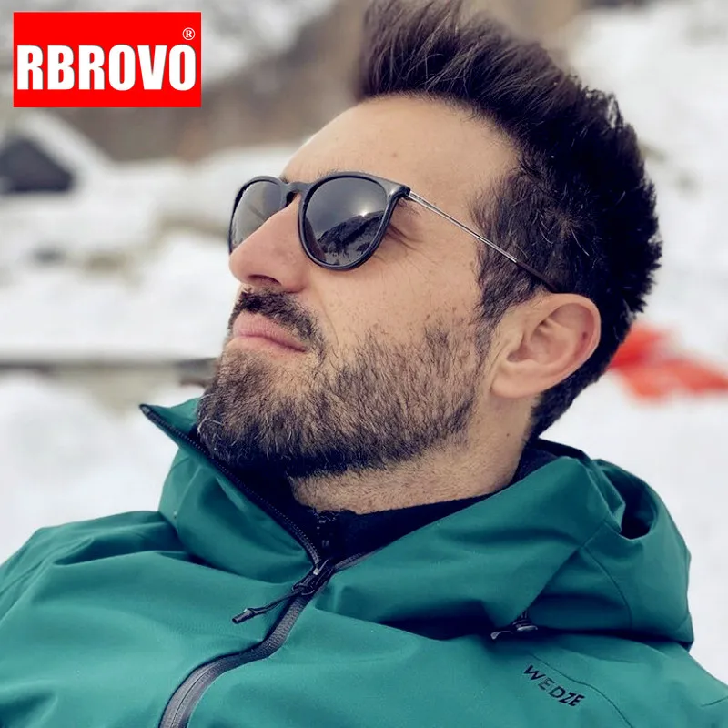 

RBROVO 2023 Luxury Round Sunglasses Men Brand Designer Eyewear Men/Women Vintage Glasses Men Oval Oculos De Sol Masculino UV400