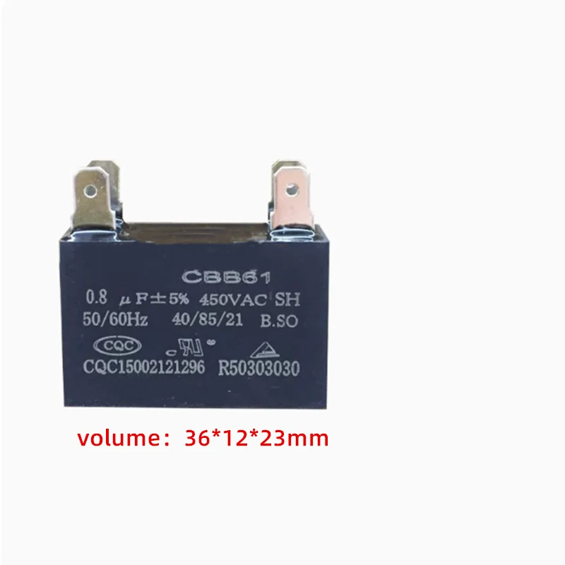 Condensador de ventilador para aire acondicionado CBB61, 1-5UF, 450V, ventilador externo y condensador de arranque externo, cuatro inserciones de película