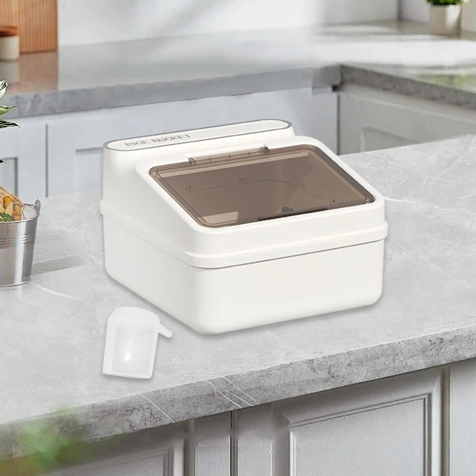 Reisbehälter mit Messbecher, Müslibehälter für Küchenschrank, Zucker