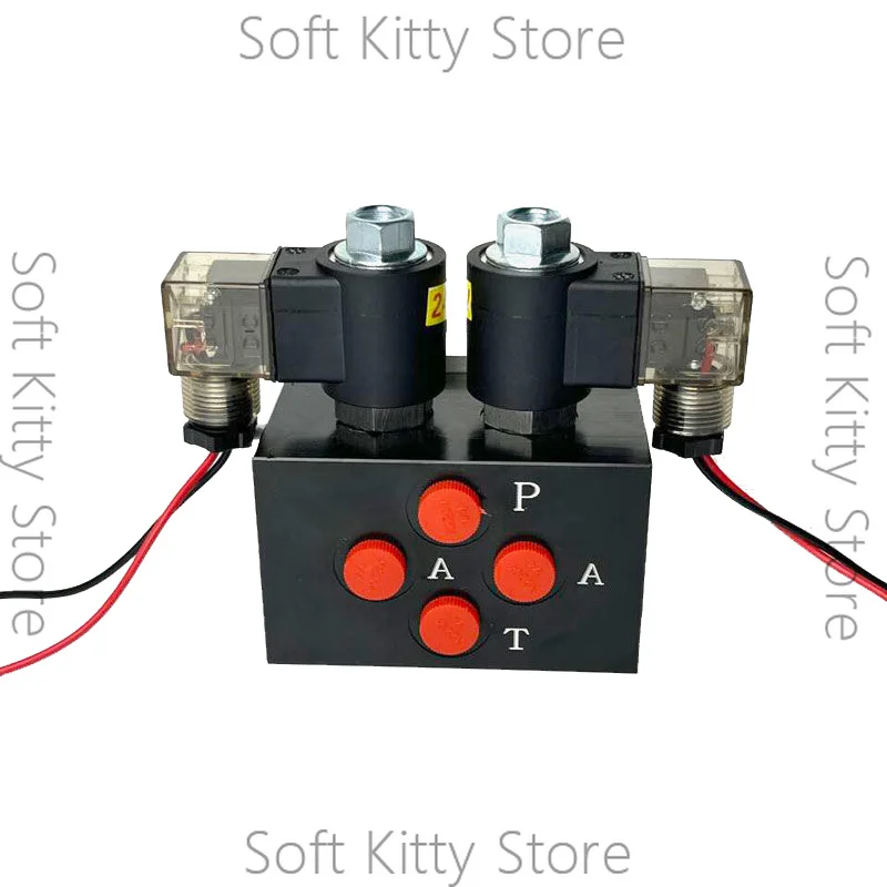 12/24V Double Solenoid Valve Hydraulic Shear Mother And Child Clip To Electrically Controlled Excavator Front-End Accessories