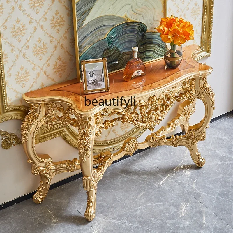 

Cy56 Carved European porch table luxury living room corridor retro porch decoration desk against the wall foyer cabinet