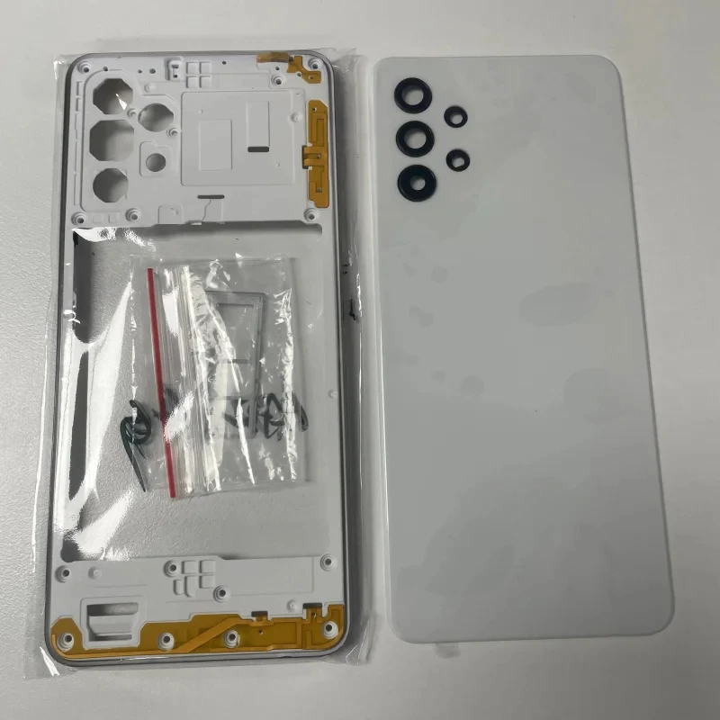 

Чехол с полным корпусом для Samsung Galaxy A32 4G A325, средняя рамка, крышка аккумулятора, задняя крышка, задняя дверь с заменой объектива камеры