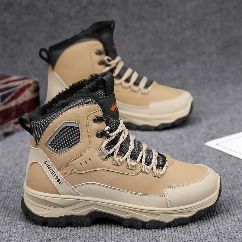 Winter new men's snow boots, outdoor hiking high-top shoes, breathable, free to breathe, warm, non-slip