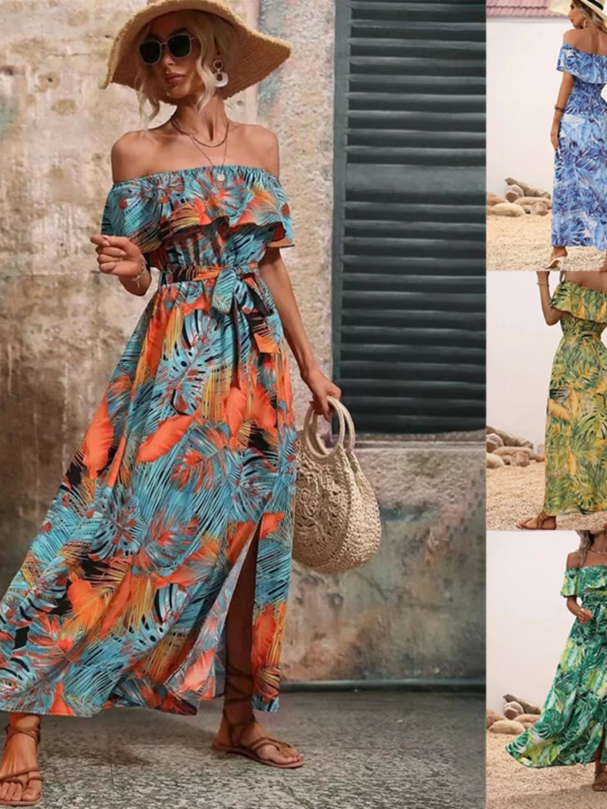 Svel grote rok Dr met veters Ne Design polyester stof bloemmotief midden taille riem lange lente Dr