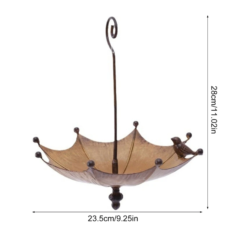Ciotola per abbeveratoi per uccelli a forma ombrello elegante con gancio per dropship sabbia acqua semi