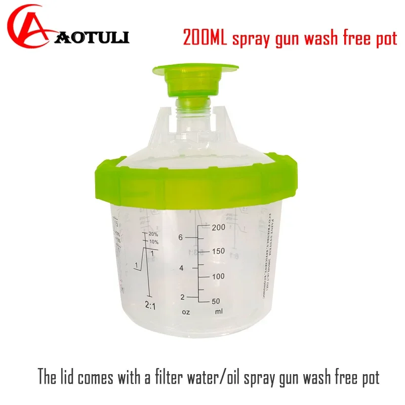 

Spray Gun Disposable POTS 200ML Free Wash 50 Sets 1 Box Car Spray Paint Plastic Pot Graduated Cup Spray Gun General Sealed Can