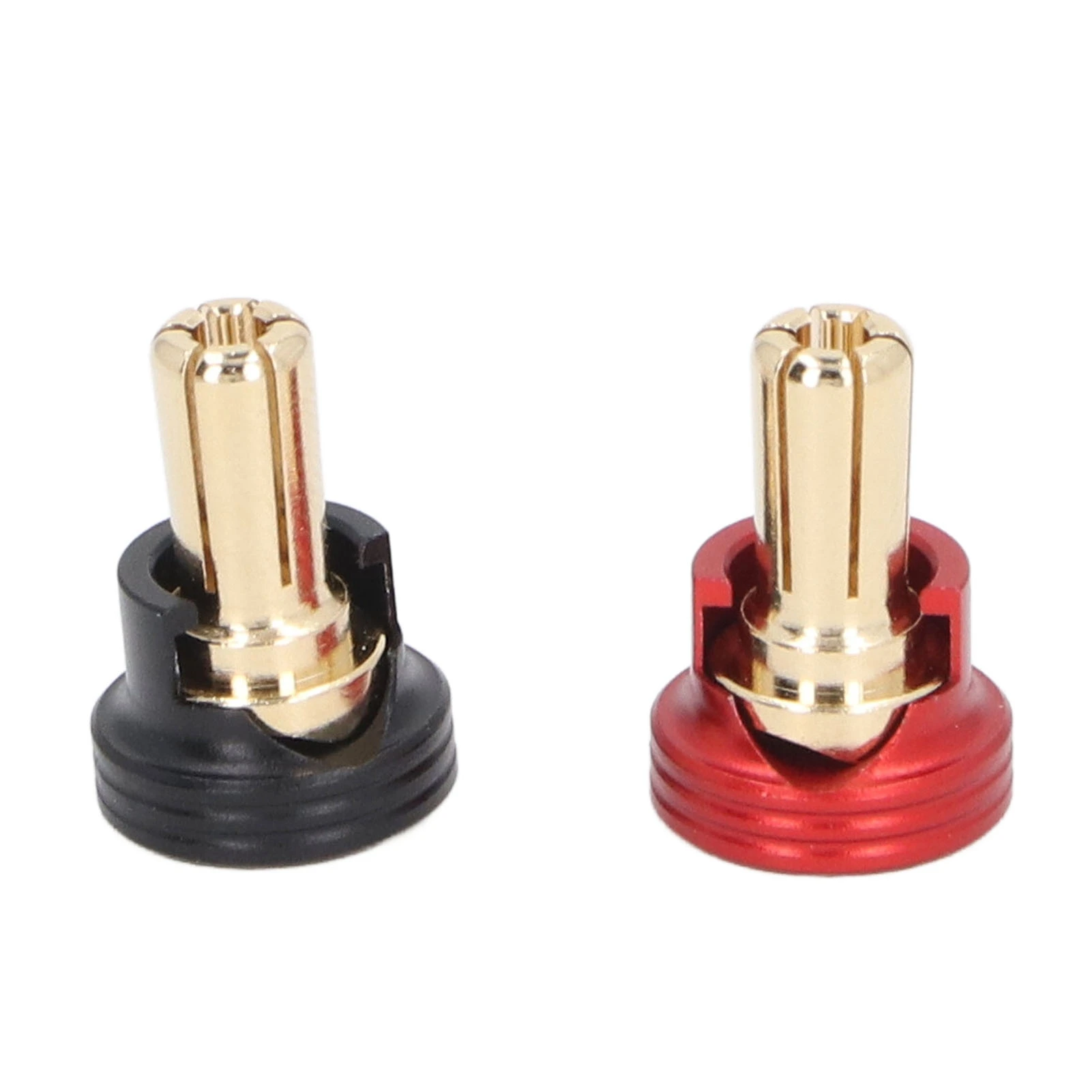 2PCS RC Battery Heatsink Plugs Grips Set Banana Plug Connectors Grips Mount for 1/10 Off Road Truck RC Crawler Cars Accessory Pa